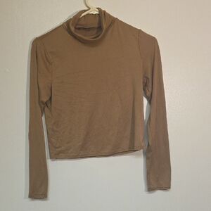 Brit & Bri Elegant Tan Long Sleeve Turtleneck Top #28